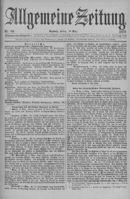 Allgemeine Zeitung Freitag 29. März 1878