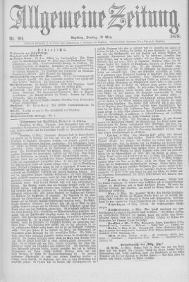 Allgemeine Zeitung Sonntag 31. März 1878