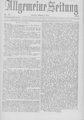 Allgemeine Zeitung Mittwoch 3. April 1878