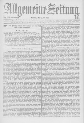 Allgemeine Zeitung Montag 22. April 1878