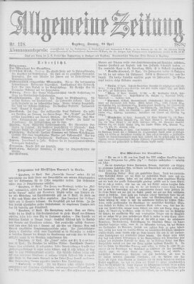 Allgemeine Zeitung Sonntag 28. April 1878