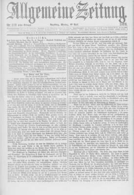 Allgemeine Zeitung Montag 29. April 1878