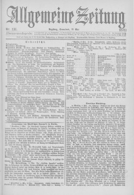 Allgemeine Zeitung Samstag 11. Mai 1878