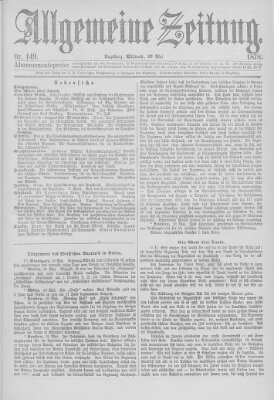 Allgemeine Zeitung Mittwoch 29. Mai 1878