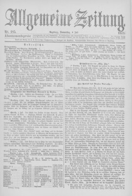 Allgemeine Zeitung Donnerstag 4. Juli 1878