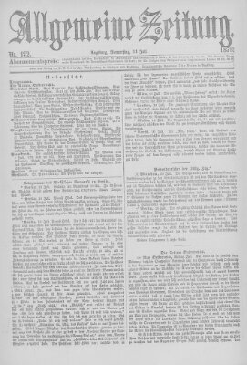 Allgemeine Zeitung Donnerstag 11. Juli 1878