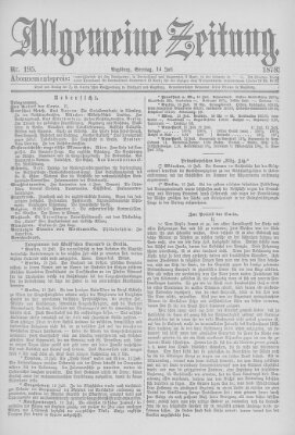 Allgemeine Zeitung Sonntag 14. Juli 1878