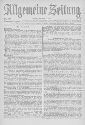 Allgemeine Zeitung Mittwoch 17. Juli 1878