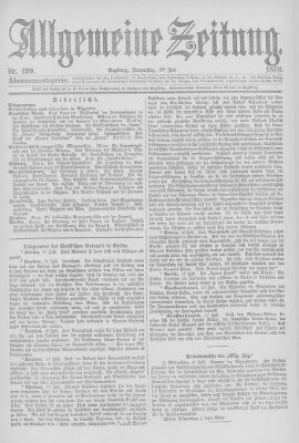 Allgemeine Zeitung Donnerstag 18. Juli 1878