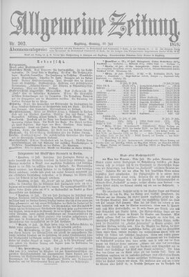 Allgemeine Zeitung Sonntag 21. Juli 1878