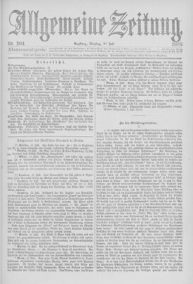 Allgemeine Zeitung Dienstag 23. Juli 1878