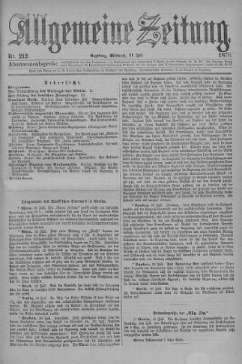 Allgemeine Zeitung Mittwoch 31. Juli 1878