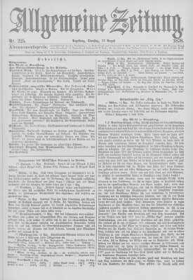 Allgemeine Zeitung Dienstag 13. August 1878