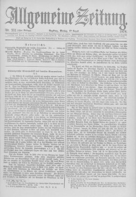 Allgemeine Zeitung Montag 19. August 1878