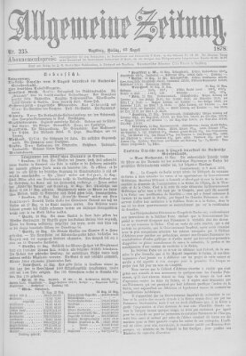 Allgemeine Zeitung Freitag 23. August 1878