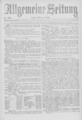 Allgemeine Zeitung Mittwoch 28. August 1878