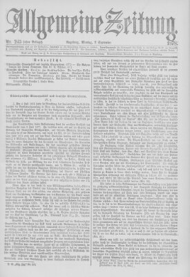 Allgemeine Zeitung Montag 2. September 1878