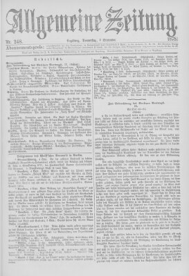 Allgemeine Zeitung Donnerstag 5. September 1878