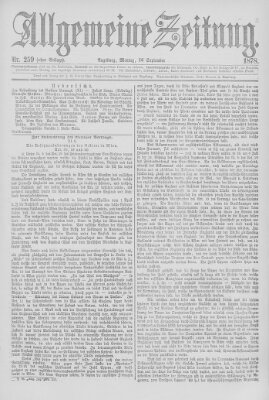 Allgemeine Zeitung Montag 16. September 1878