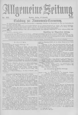 Allgemeine Zeitung Freitag 20. September 1878