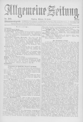 Allgemeine Zeitung Mittwoch 16. Oktober 1878