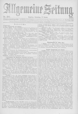 Allgemeine Zeitung Donnerstag 17. Oktober 1878