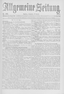 Allgemeine Zeitung Samstag 19. Oktober 1878