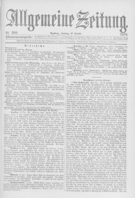 Allgemeine Zeitung Sonntag 27. Oktober 1878