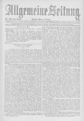 Allgemeine Zeitung Montag 28. Oktober 1878