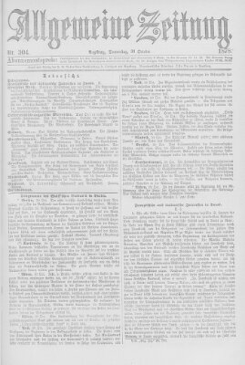 Allgemeine Zeitung Donnerstag 31. Oktober 1878