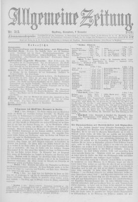 Allgemeine Zeitung Samstag 9. November 1878