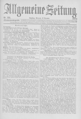 Allgemeine Zeitung Mittwoch 20. November 1878