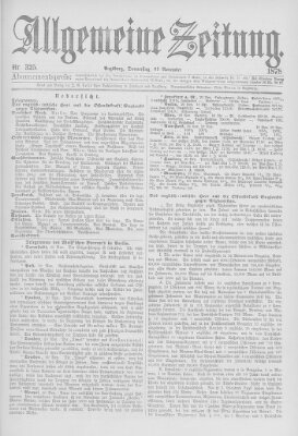 Allgemeine Zeitung Donnerstag 21. November 1878