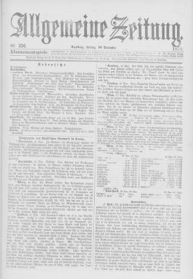 Allgemeine Zeitung Freitag 22. November 1878