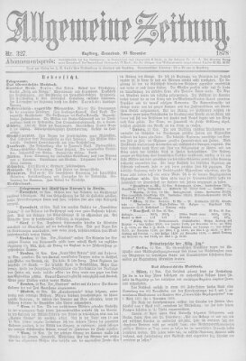 Allgemeine Zeitung Samstag 23. November 1878