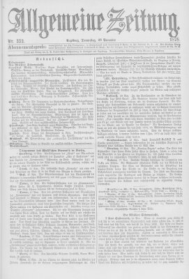 Allgemeine Zeitung Donnerstag 28. November 1878