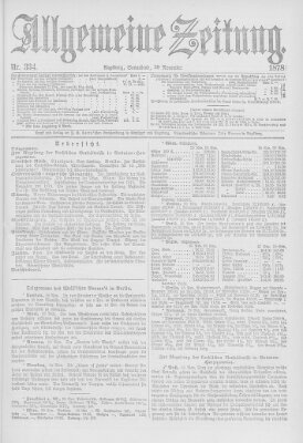 Allgemeine Zeitung Samstag 30. November 1878