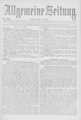 Allgemeine Zeitung Freitag 6. Dezember 1878