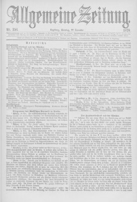 Allgemeine Zeitung Sonntag 22. Dezember 1878