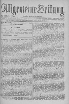 Allgemeine Zeitung Donnerstag 26. Dezember 1878