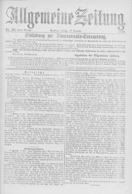 Allgemeine Zeitung Freitag 27. Dezember 1878