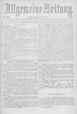 Allgemeine Zeitung Dienstag 31. Dezember 1878