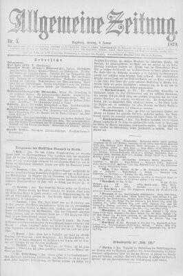 Allgemeine Zeitung Freitag 3. Januar 1879