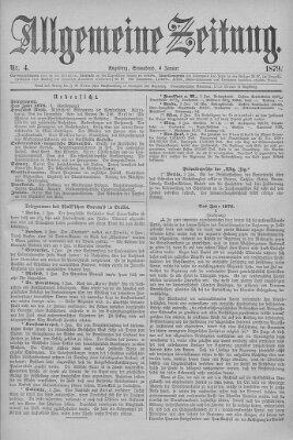 Allgemeine Zeitung Samstag 4. Januar 1879