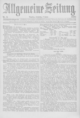 Allgemeine Zeitung Donnerstag 9. Januar 1879