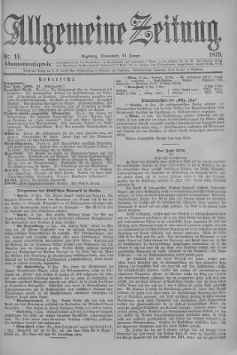 Allgemeine Zeitung Samstag 11. Januar 1879