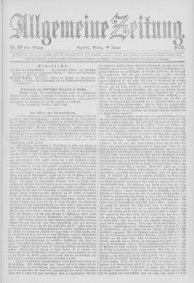 Allgemeine Zeitung Montag 20. Januar 1879