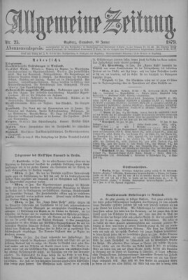 Allgemeine Zeitung Samstag 25. Januar 1879