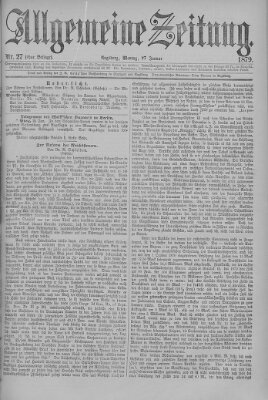 Allgemeine Zeitung Montag 27. Januar 1879