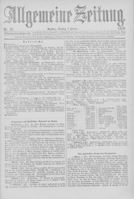 Allgemeine Zeitung Dienstag 4. Februar 1879